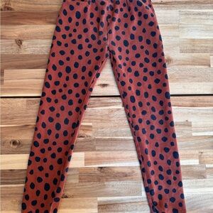 Hanna Andersson Legging Pants Leopard Cheetah Brown and Black Polka Dot 6-7